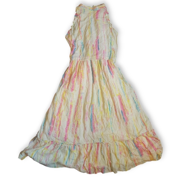 Floor Length Maxi Dress Lined Fairy Core Pastel Bohemian Hippie Cut Out Dress - Picture 4 of 8